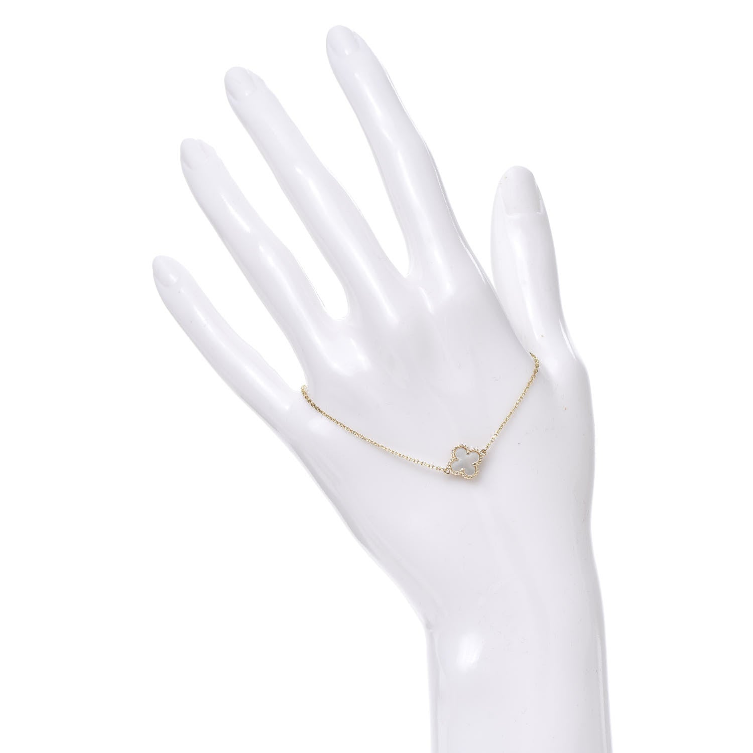 Van Cleef & Arpels 18K Yellow Gold Mother of Pearl Sweet Alhambra Bracelet 2 of 4