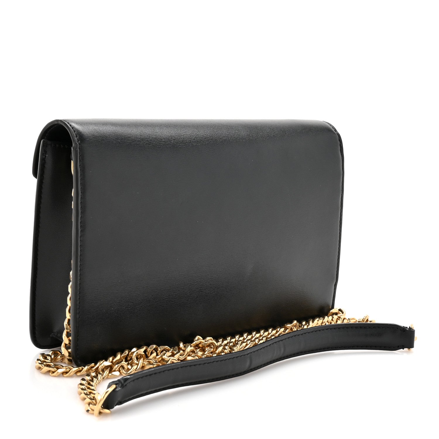Celine Shiny Calfskin Triomphe Margo Wallet on Chain Black 3 of 13