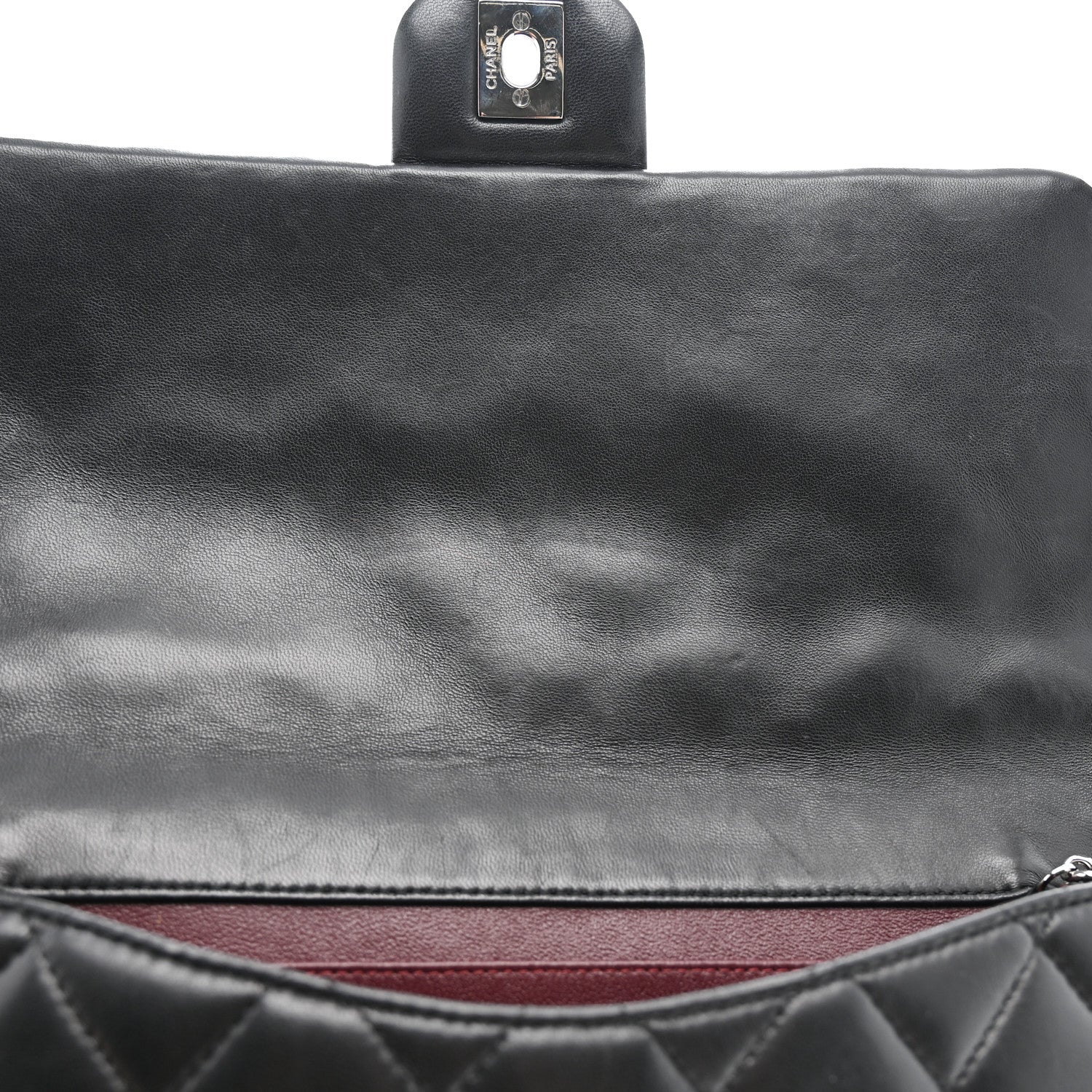 Chanel Lambskin Quilted Clutch With Chain Flap Black 12 of 14
