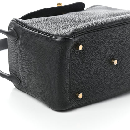 Hermes Taurillon Clemence Lindy 26 Black 8 of 9