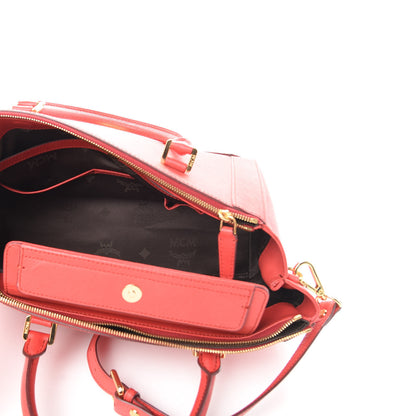 MCM Saffiano Nuovo Tote Hot Coral 6 of 13