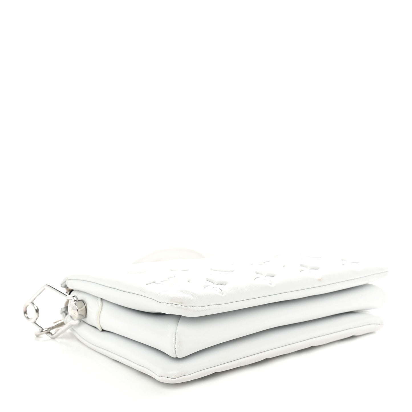 Lambskin Embossed Monogram Coussin BB  White Silver