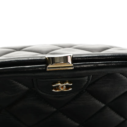 Chanel Calfskin Quilted Kisslock Frame Bag Black 9 of 10
