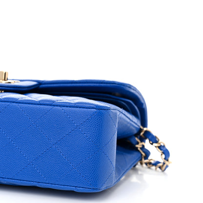 Chanel Caviar Quilted Small Double Flap Blue 10 of 11