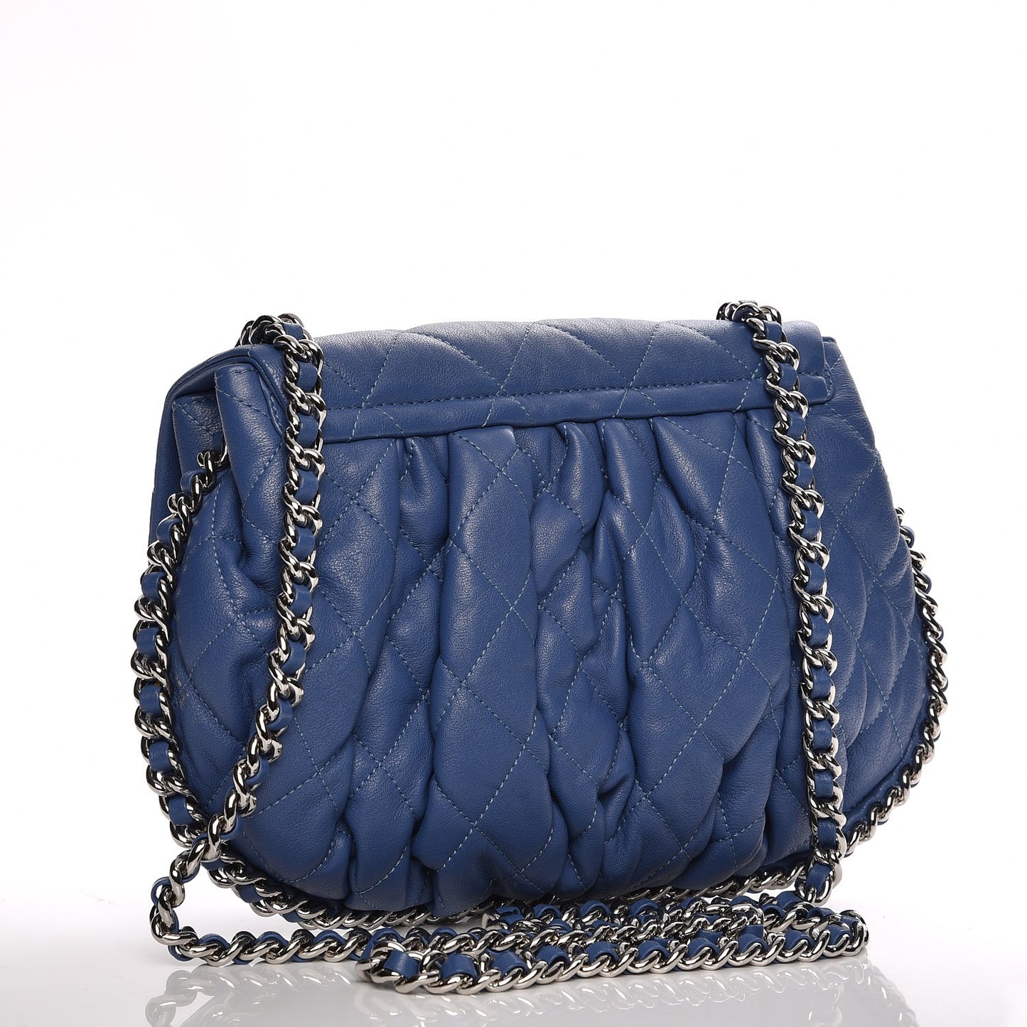 Washed Lambskin Chain Around Medium Messenger Blue