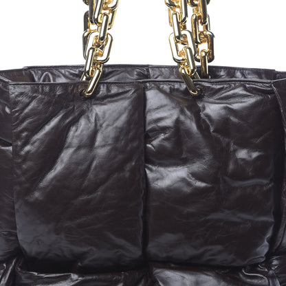 Bottega Veneta Calfskin Maxi Intrecciato Puffy Chain Tote Bag Fondente 9 of 9