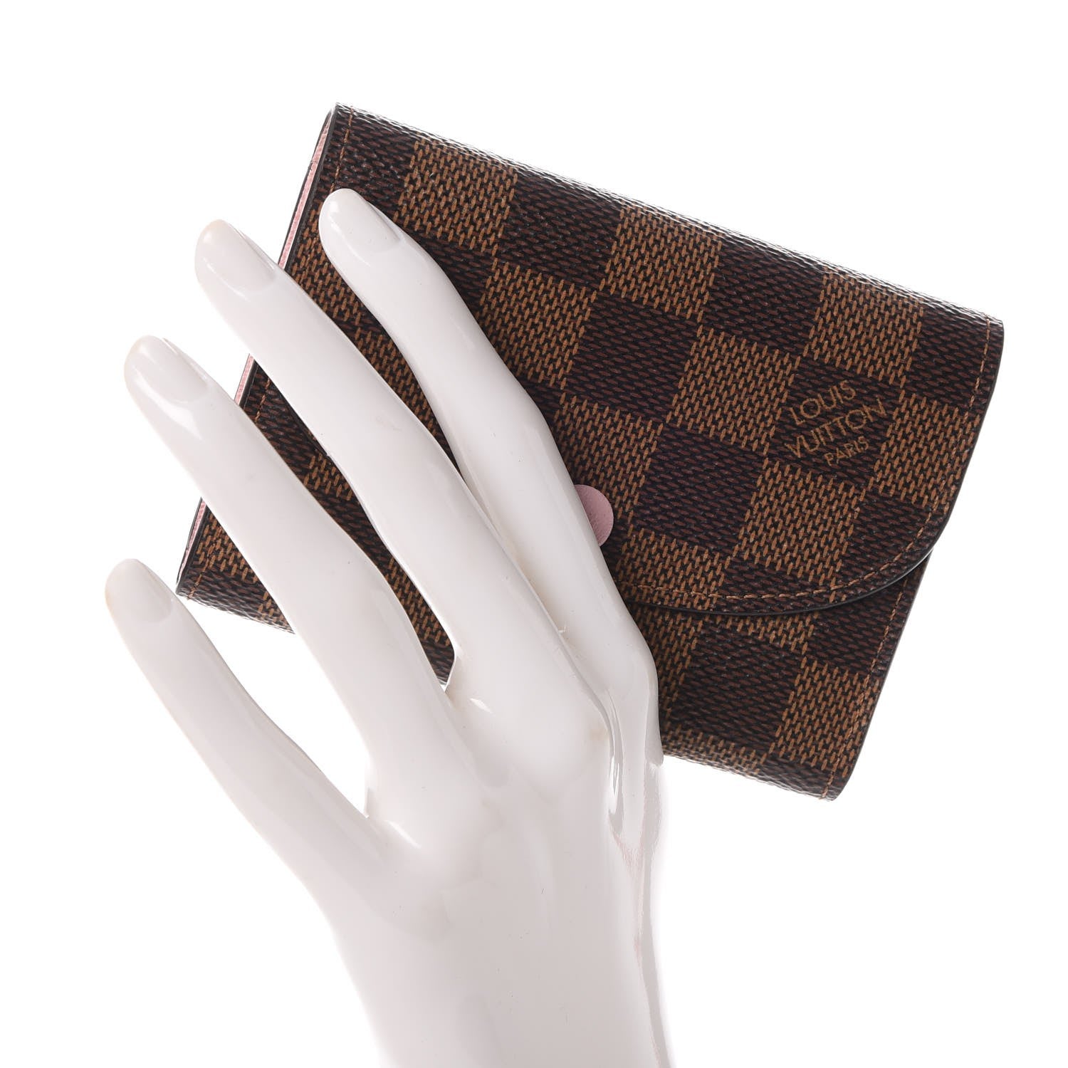 Louis Vuitton Damier Ebene Rosalie Coin Purse Rose Ballerine 2 of 9