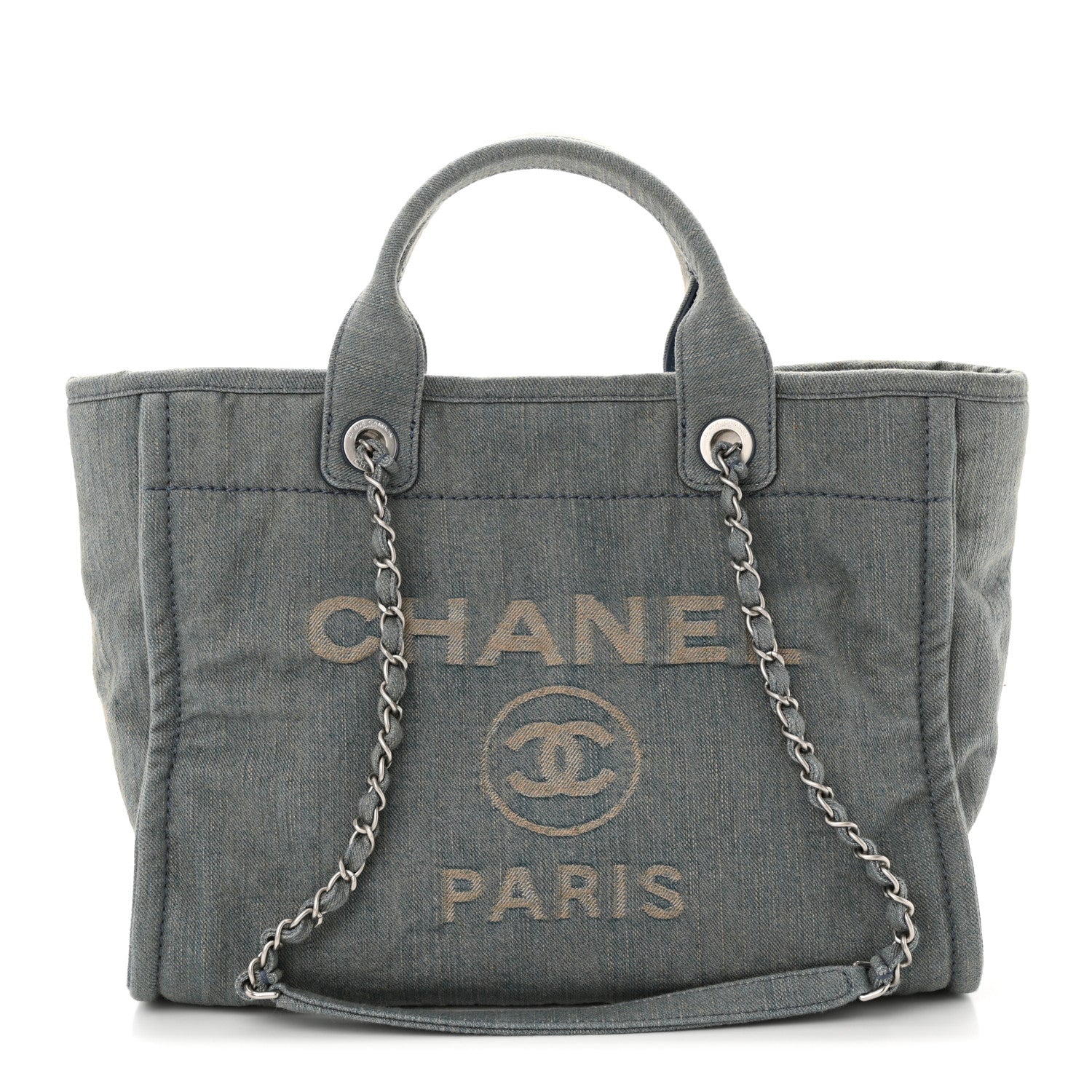 Chanel Denim Small Deauville Tote Light Blue 1 of 13