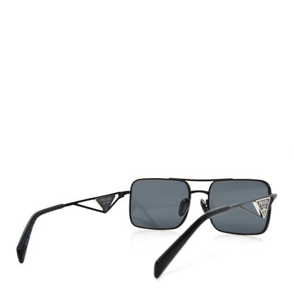 Prada Metal Symbole Triangle Logo Sunglasses SPR A52 Black 4 of 7
