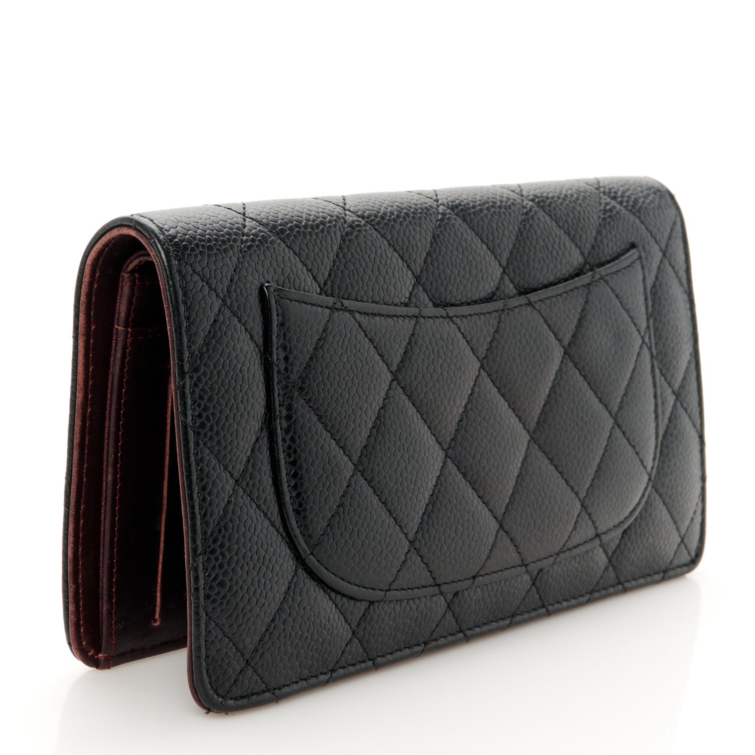 Chanel Caviar Quilted Yen Wallet Black 3 of 12