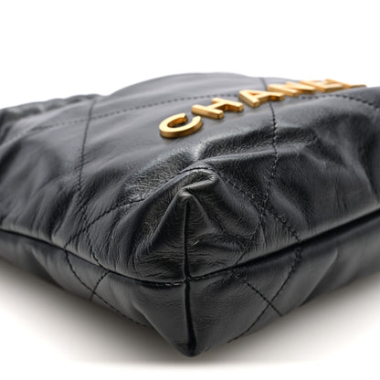 Chanel Shiny Calfskin Quilted Mini Chanel 22 Black 9 of 10