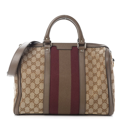 Gucci Monogram Vintage Web Medium Boston Maple Brown 1 of 10