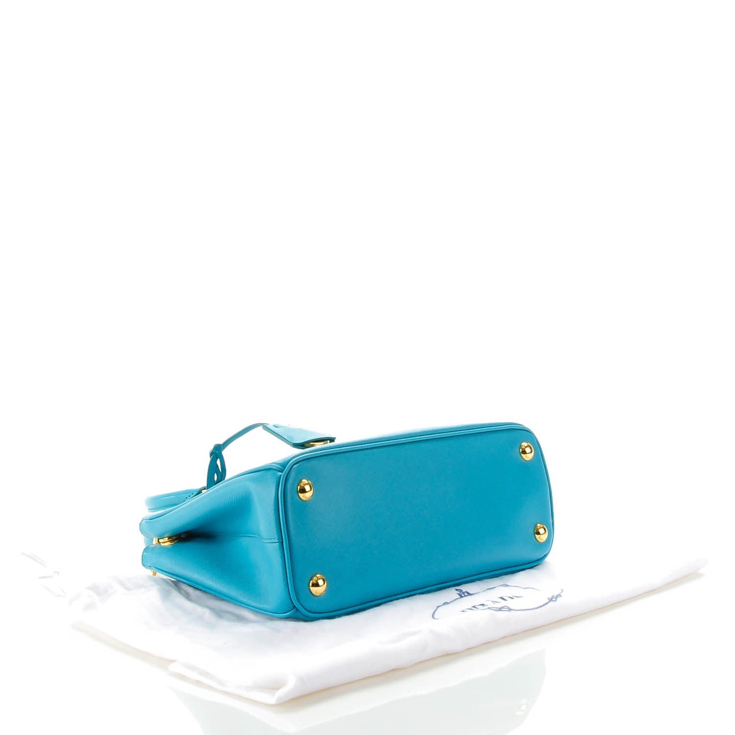 Prada Saffiano Mini Galleria Double Zip Tote Turchese 4 of 8