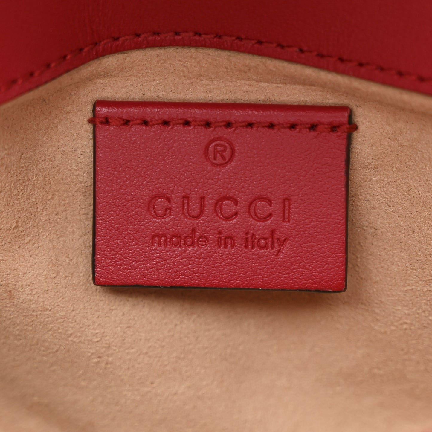 Calfskin Matelasse Super Mini GG Marmont Shoulder Bag Hibiscus Red