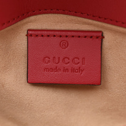 Gucci Calfskin Matelasse Super Mini GG Marmont Shoulder Bag Hibiscus Red 6 of 11