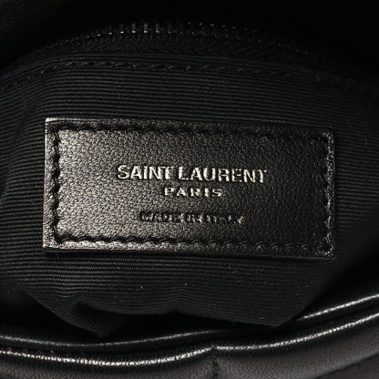 Saint Laurent Lambskin Quilted Toy Loulou Puffer Monogram Chain Satchel Black 6 of 11