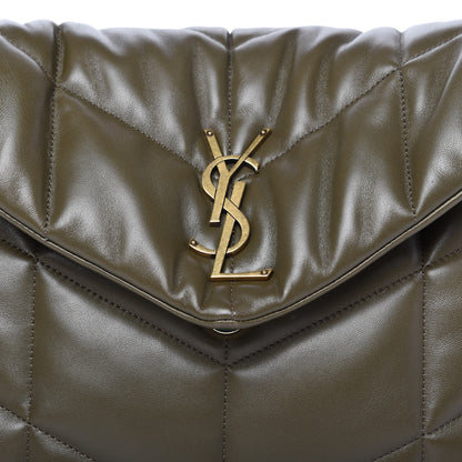 Saint Laurent Lambskin Quilted Medium Loulou Puffer Monogram Chain Satchel Seaweed 11 of 11