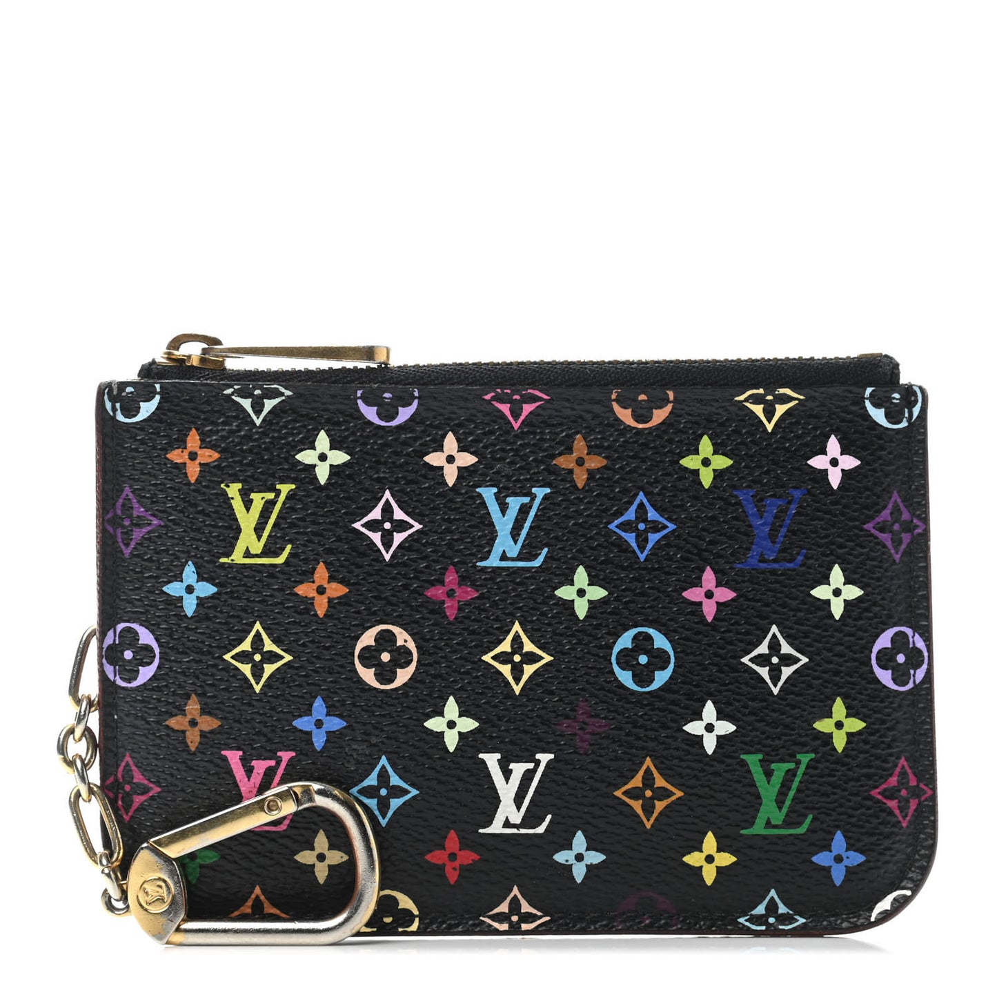 Monogram Multicolor Key Pouch Black Violet