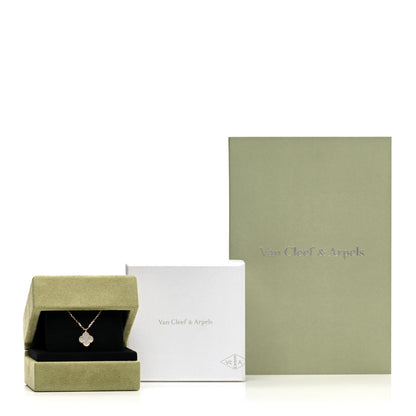 Van Cleef & Arpels 18K Yellow Gold Mother of Pearl Sweet Alhambra Pendant Necklace 6 of 6