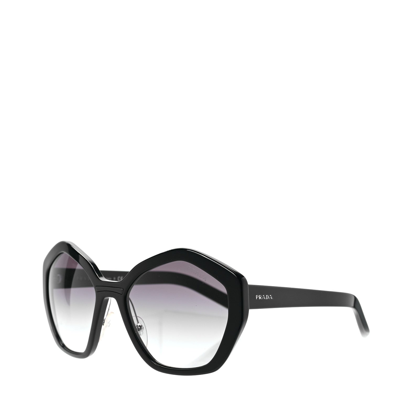 Prada Acetate Geometric Sunglasses SPR 08X Black 1 of 6