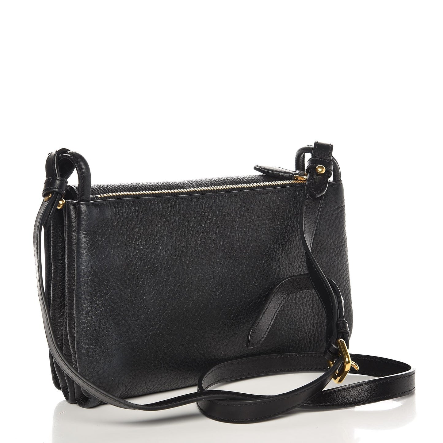 Vitello Daino Shoulder Bag Black
