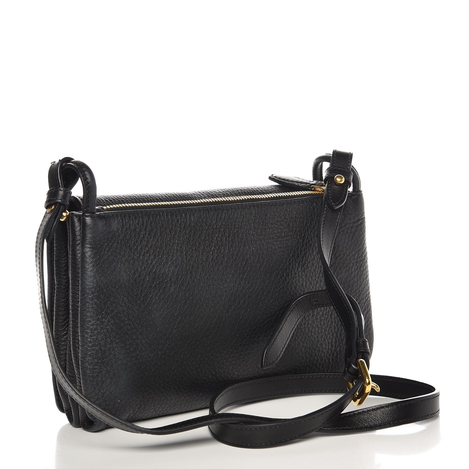 Prada Vitello Daino Shoulder Bag Black 3 of 8