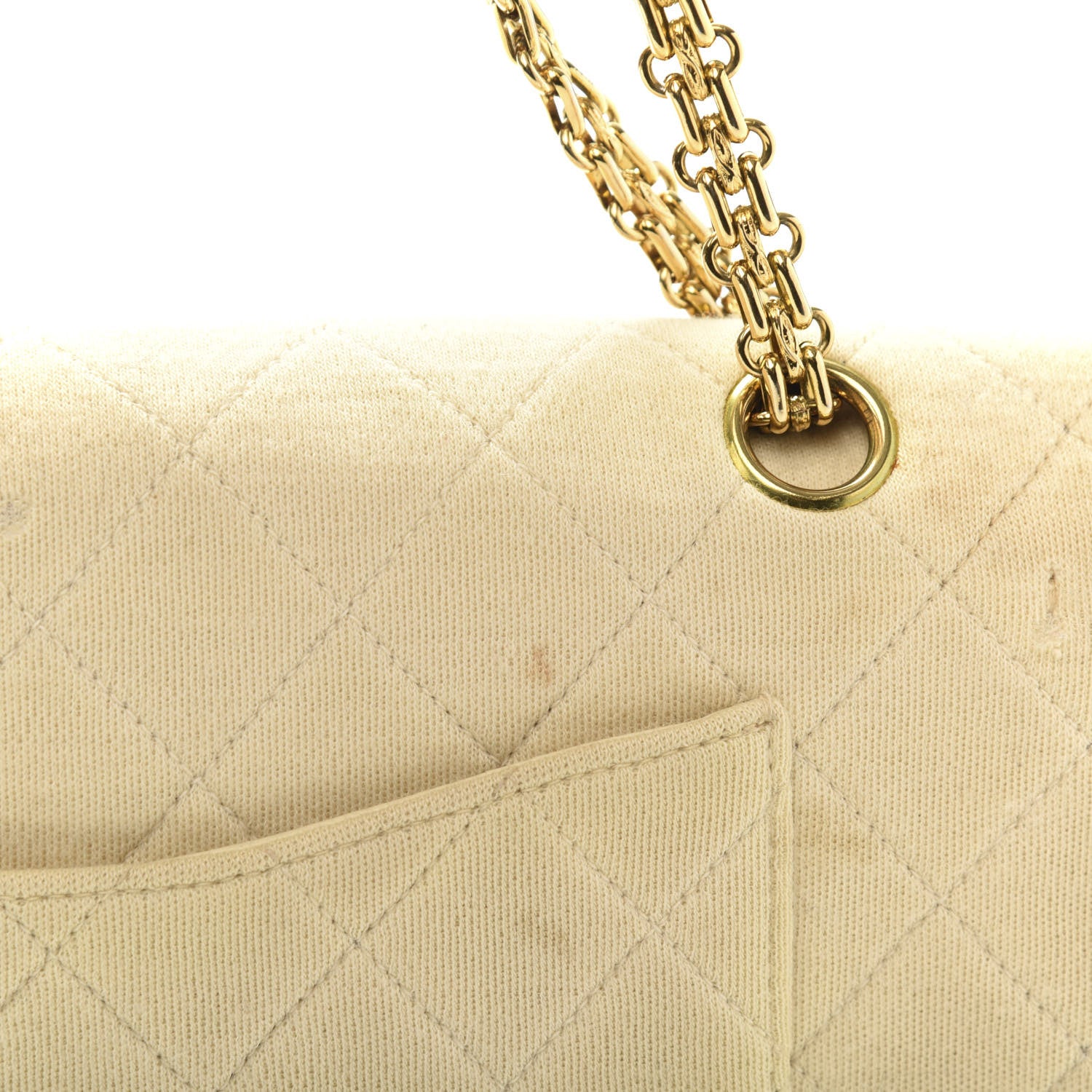 Chanel Jersey Quilted Medium Double Flap Beige 15 of 18