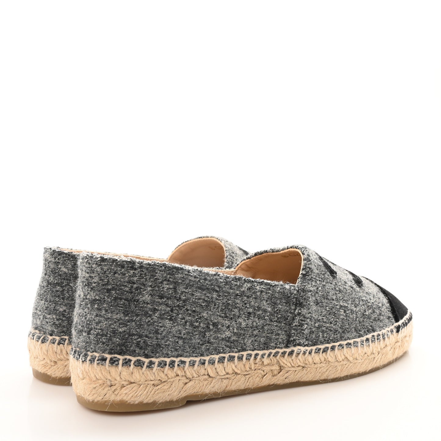 Wool Velvet CC Espadrilles 40 Grey Black