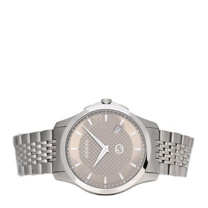 Gucci Stainless Steel 40mm G-Timeless Quartz Watch Brown 2 of 5