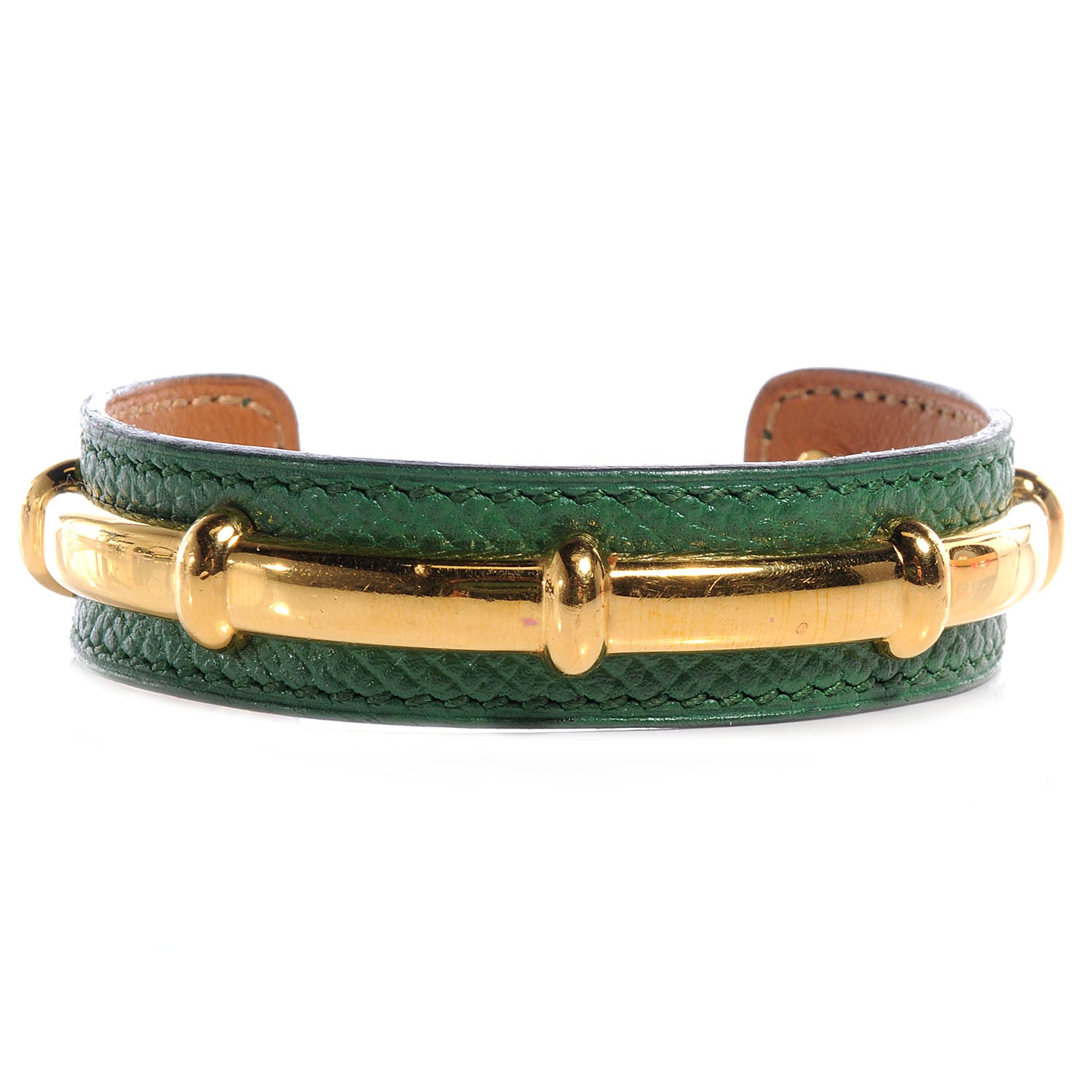 Hermes Courchevel Bamboo Bracelet Vert Clair 3 of 6