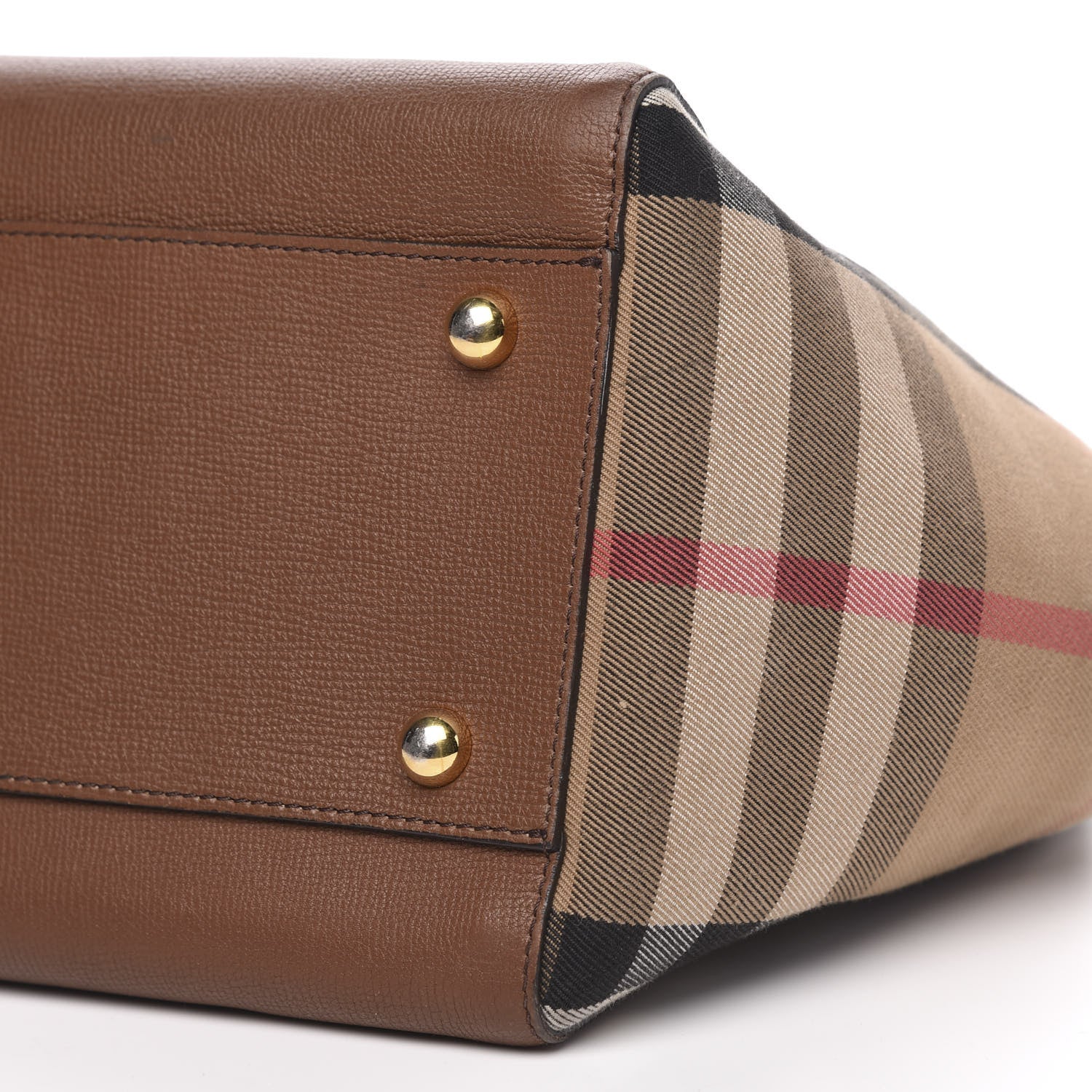Burberry Grainy Calfskin House Check Small Canterbury Tote Tan 10 of 15