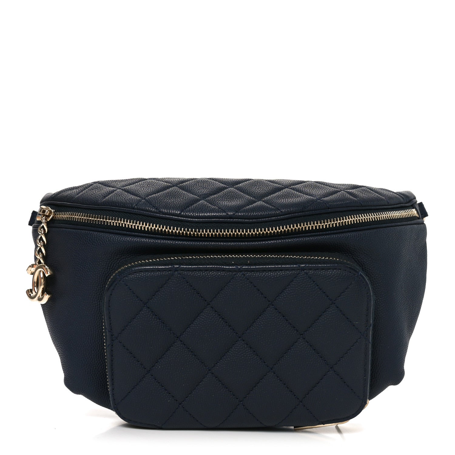 Chanel Caviar Quilted Business Affinity Waist Belt Bag Navy 1 of 8
