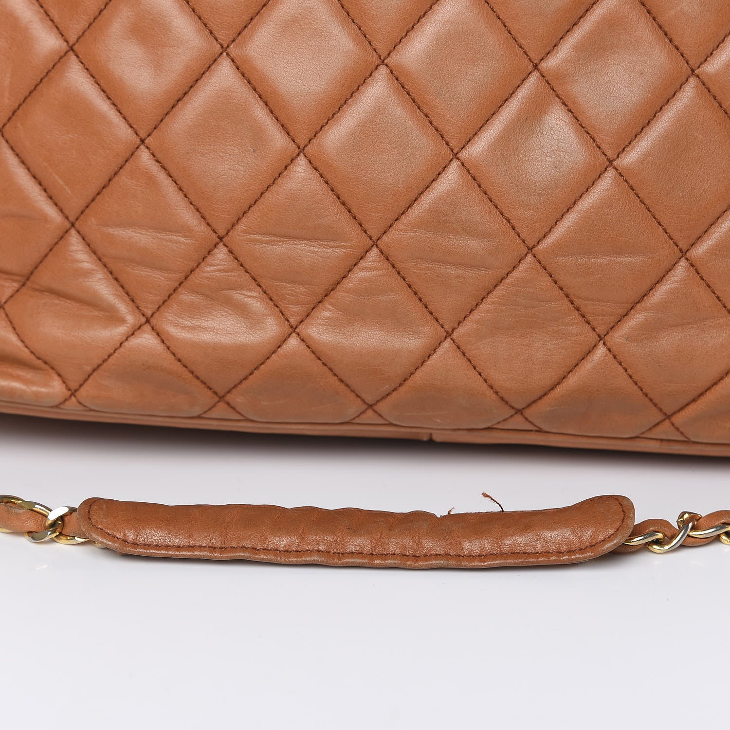 Chanel Lambskin Quilted Shopping Tote Brown 23 of 26