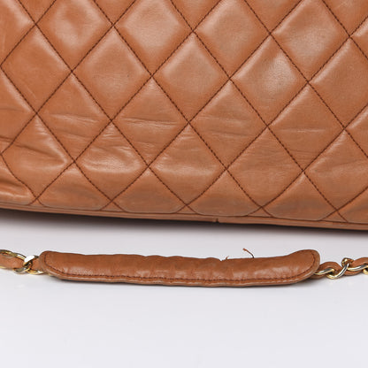 Chanel Lambskin Quilted Shopping Tote Brown 23 of 26