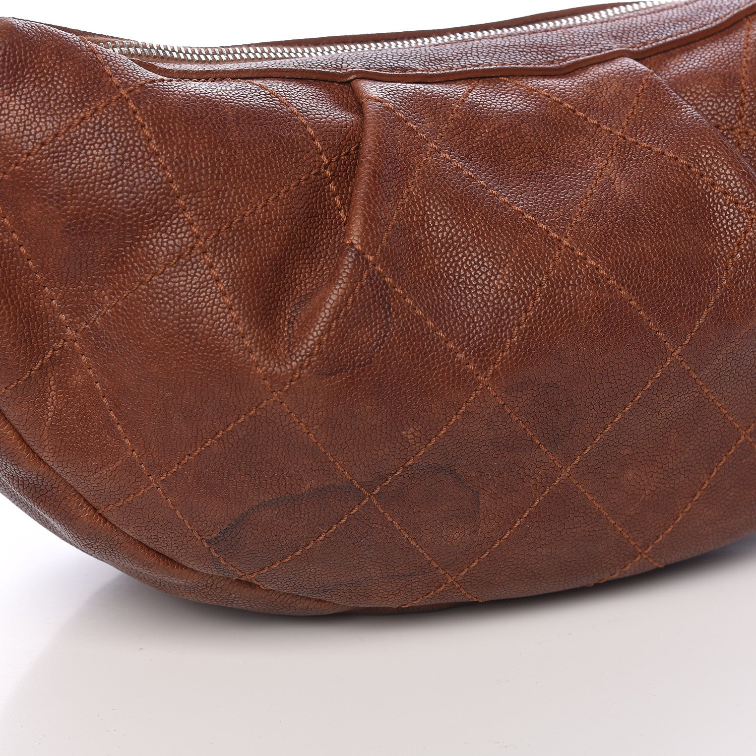 Chanel Caviar Stitched Outdoor Ligne Hobo Brown 11 of 11