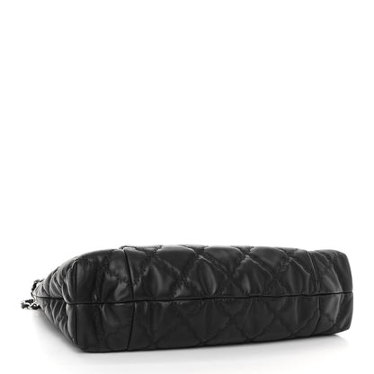 Chanel Calfskin Double Stitch Large Hamptons Shopping Tote Black 4 of 10