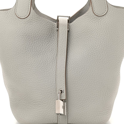 Hermes Taurillon Clemence Picotin Lock 18 PM Gris Perle 7 of 14