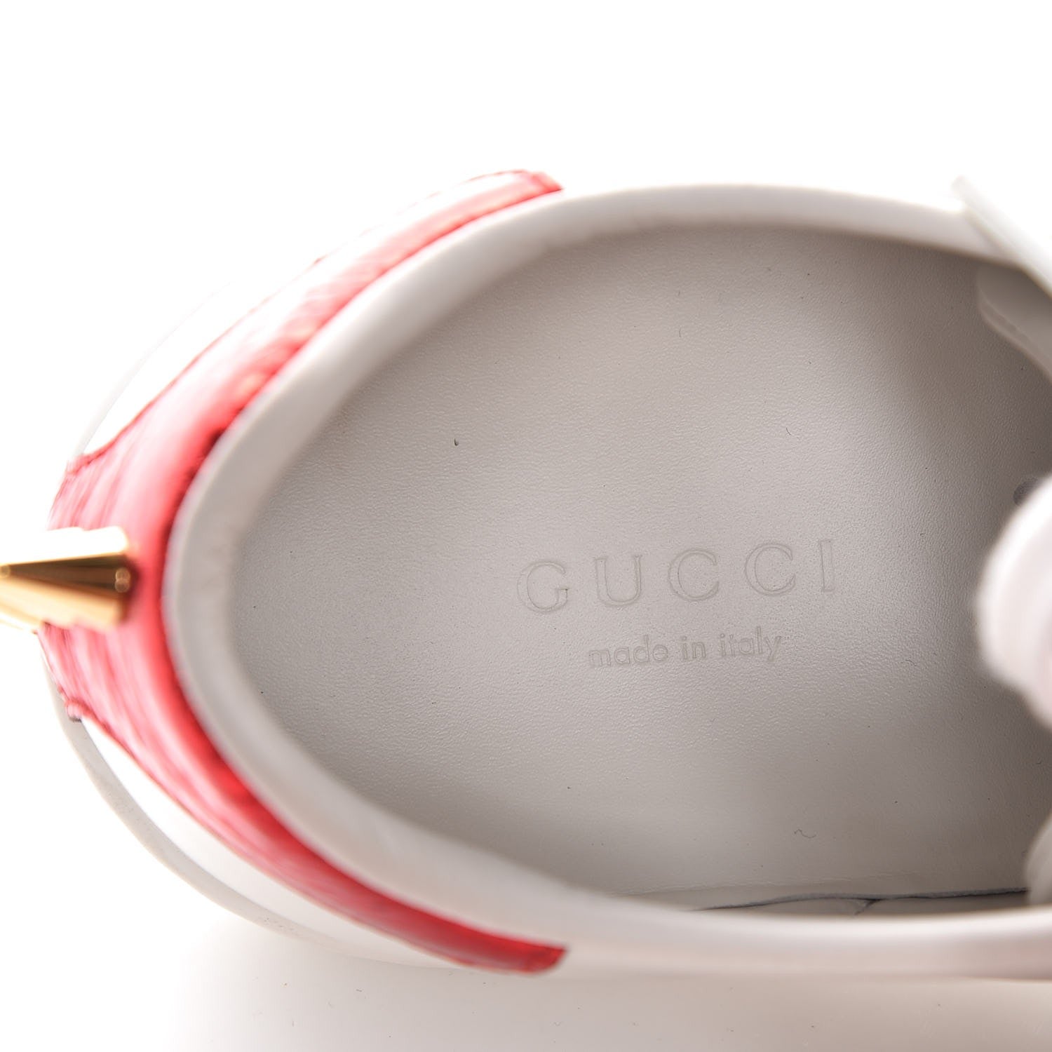 Gucci Calfskin Web Pearl Studded Ace Sneakers 37 White 9 of 11