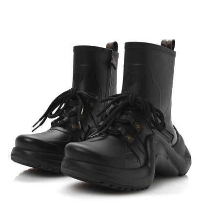 Louis Vuitton Mat Rubber Monogram LV Archlight Sneaker Boots 38 Black 4 of 9