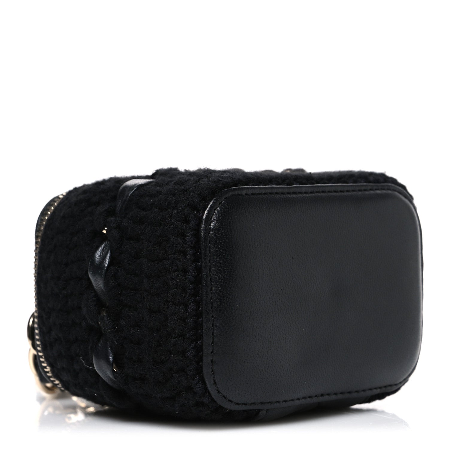 Chanel Lambskin Crochet Quilted Mini Vanity Case With Chain Black 4 of 10