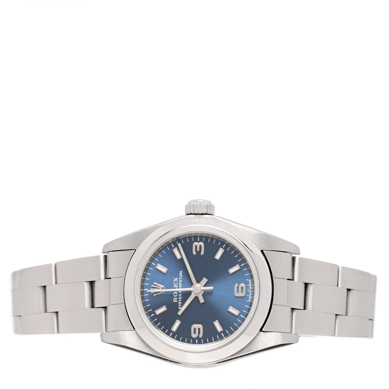 Rolex Stainless Steel 24mm Oyster Perpetual Watch Blue 2 of 4