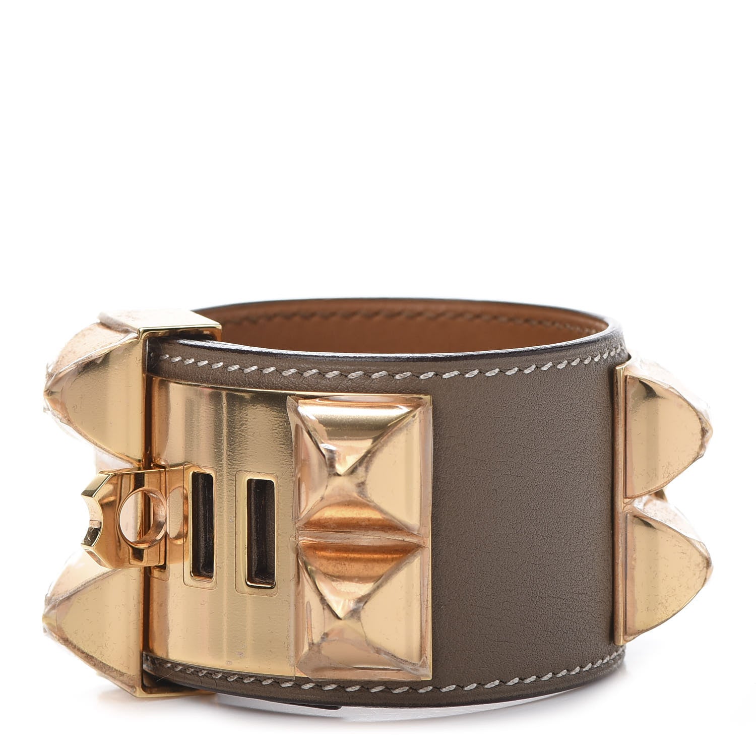 Hermes Swift Collier De Chien CDC Bracelet T2 Etain 1 of 8