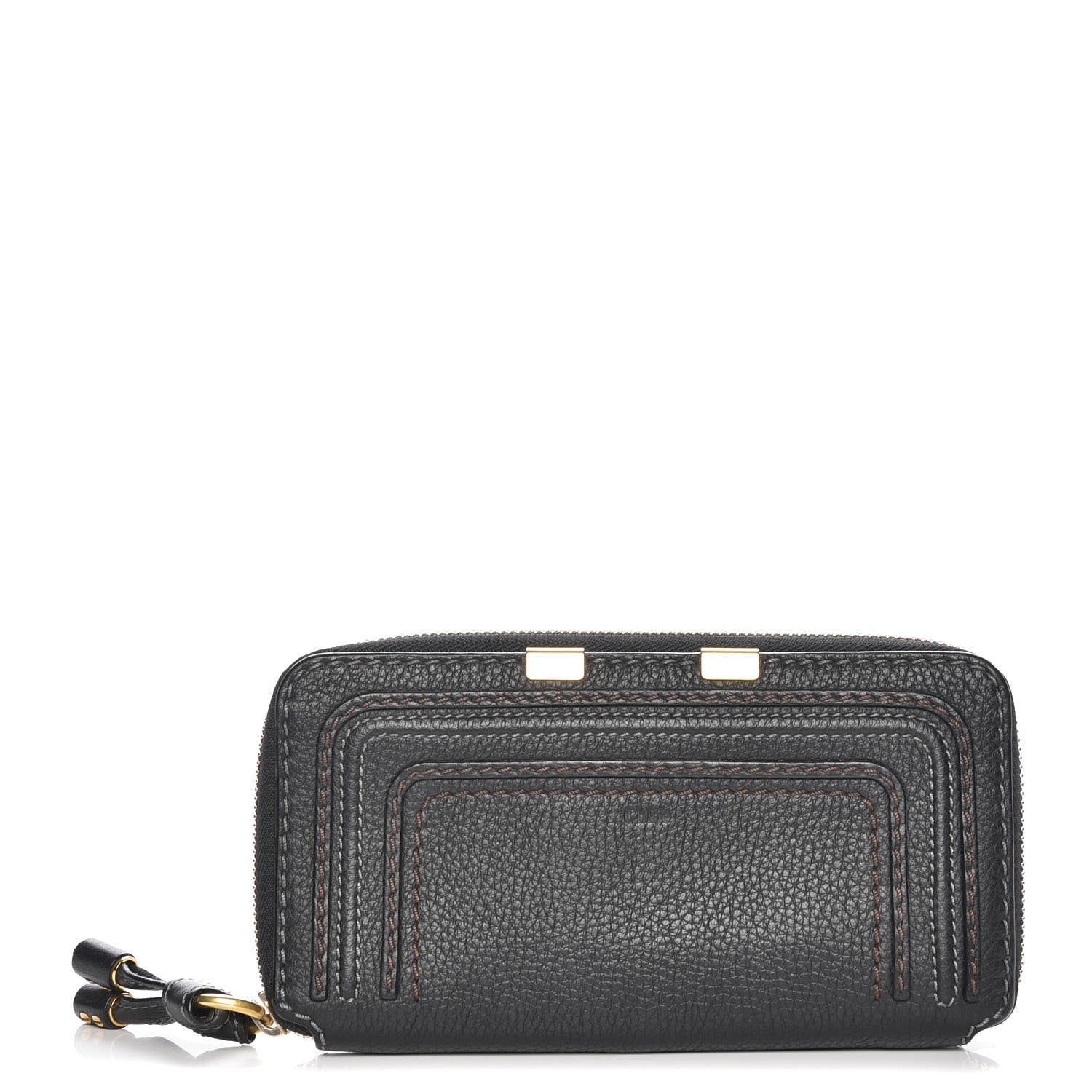 Chloe Grained Calfskin Marcie Long Zip Around Wallet Black 1 of 8