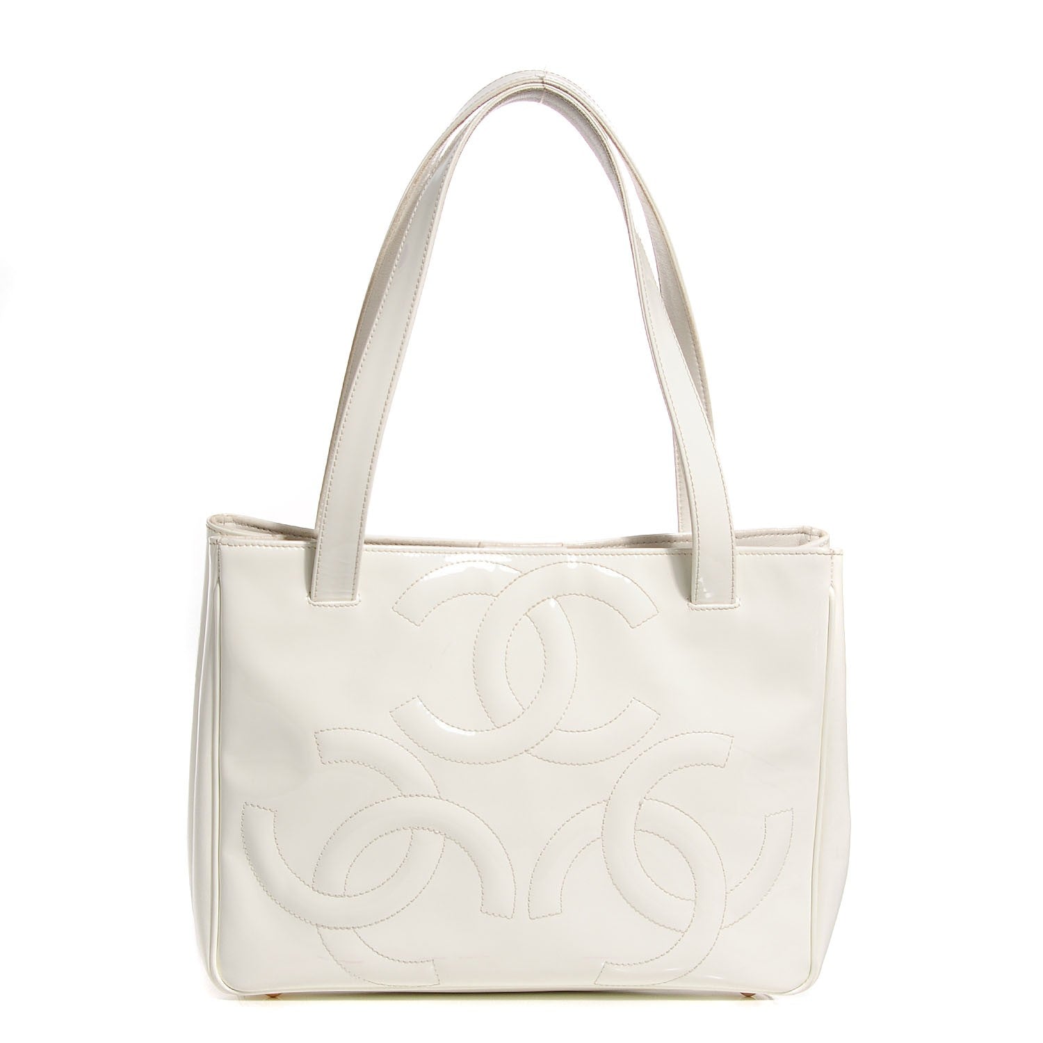 Chanel Patent CC Tote White 1 of 7