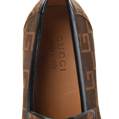 Gucci Vernice Naplack Suede Mens Square G Loafers 10 Black Sigaro 6 of 8