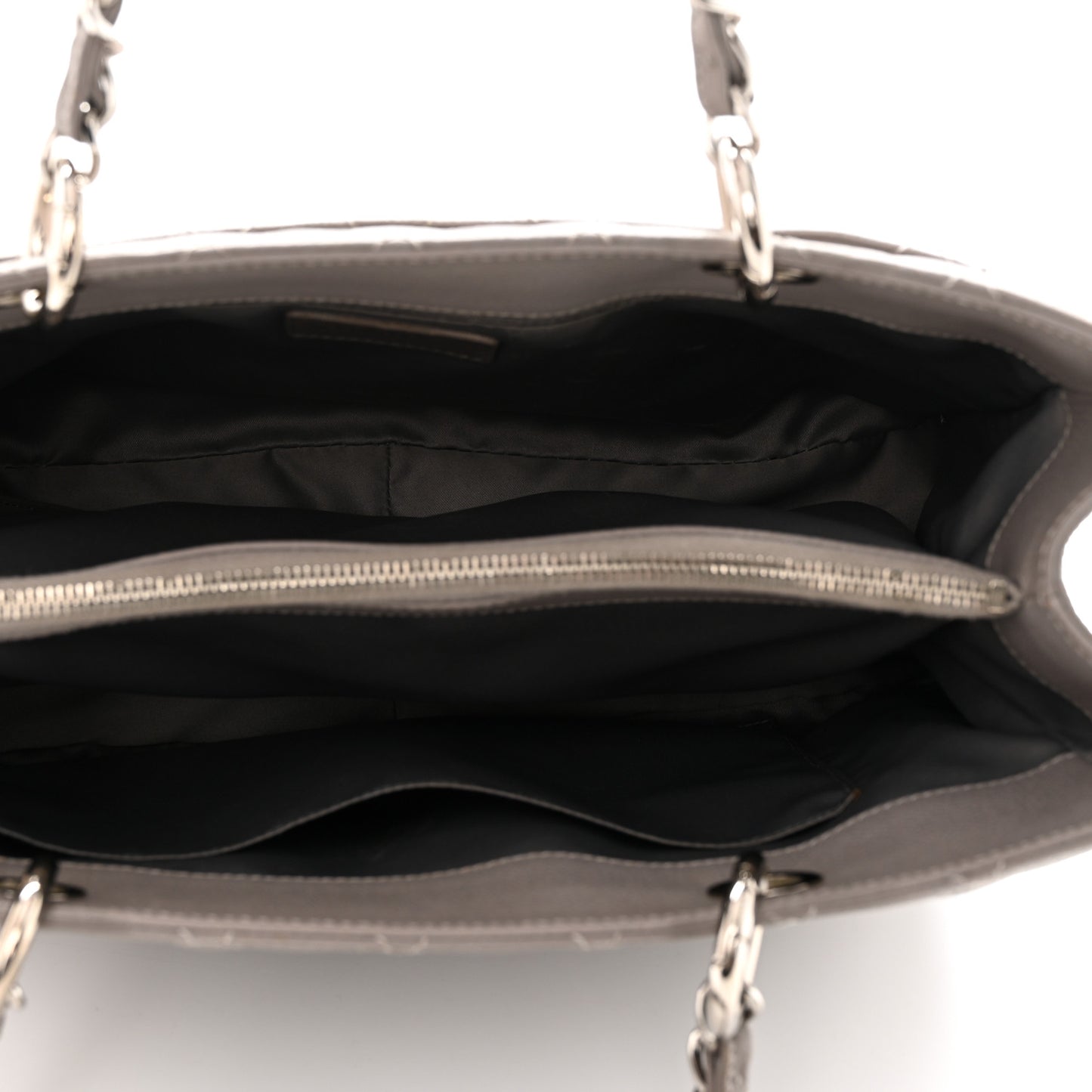 Caviar Quilted Grand Shopping Tote GST Light Grey
