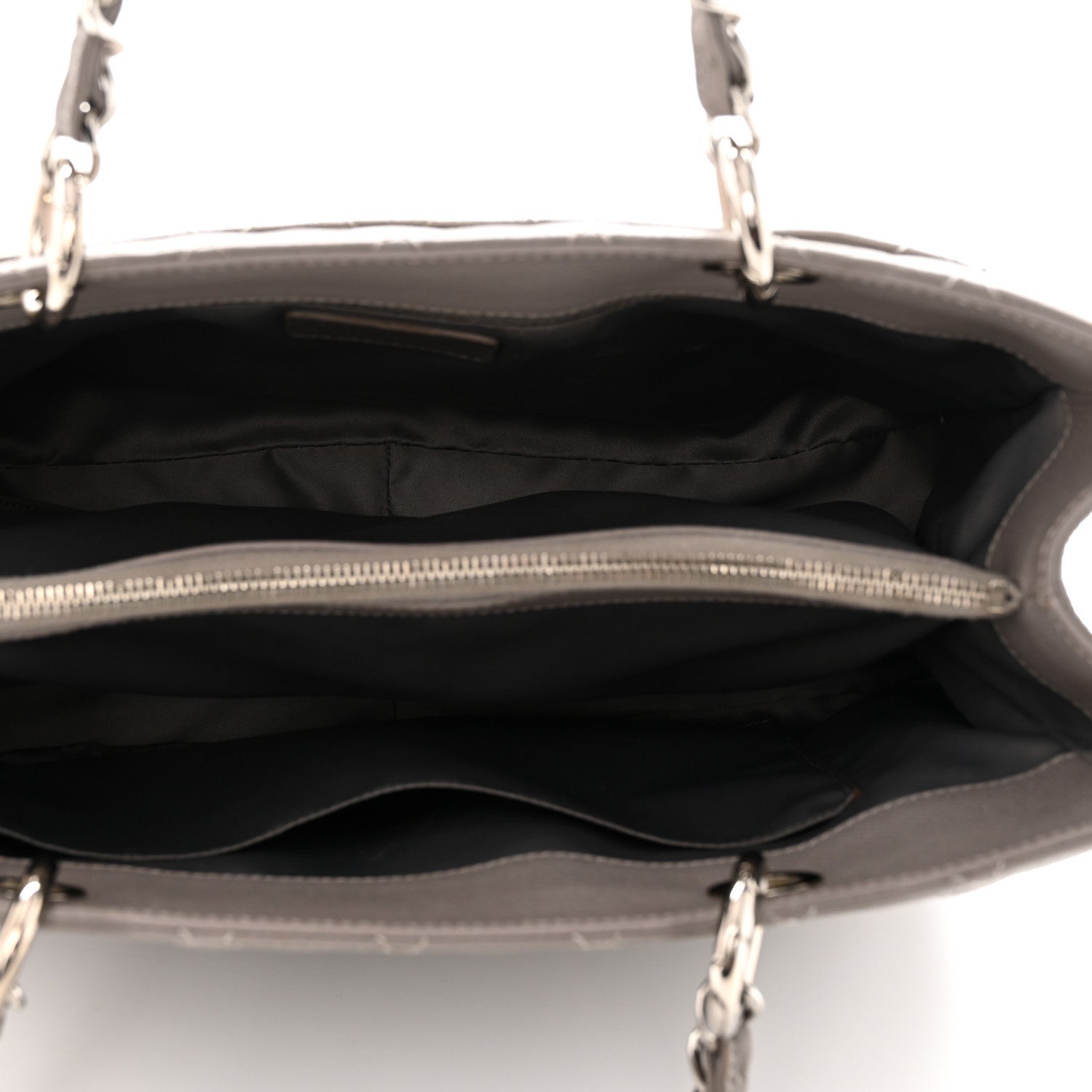 Chanel Caviar Quilted Grand Shopping Tote GST Light Grey 5 of 10