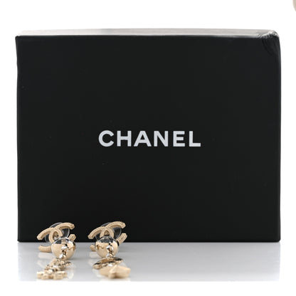Chanel Crystal Pearl CC Charms Drop Earrings Gold 5 of 5