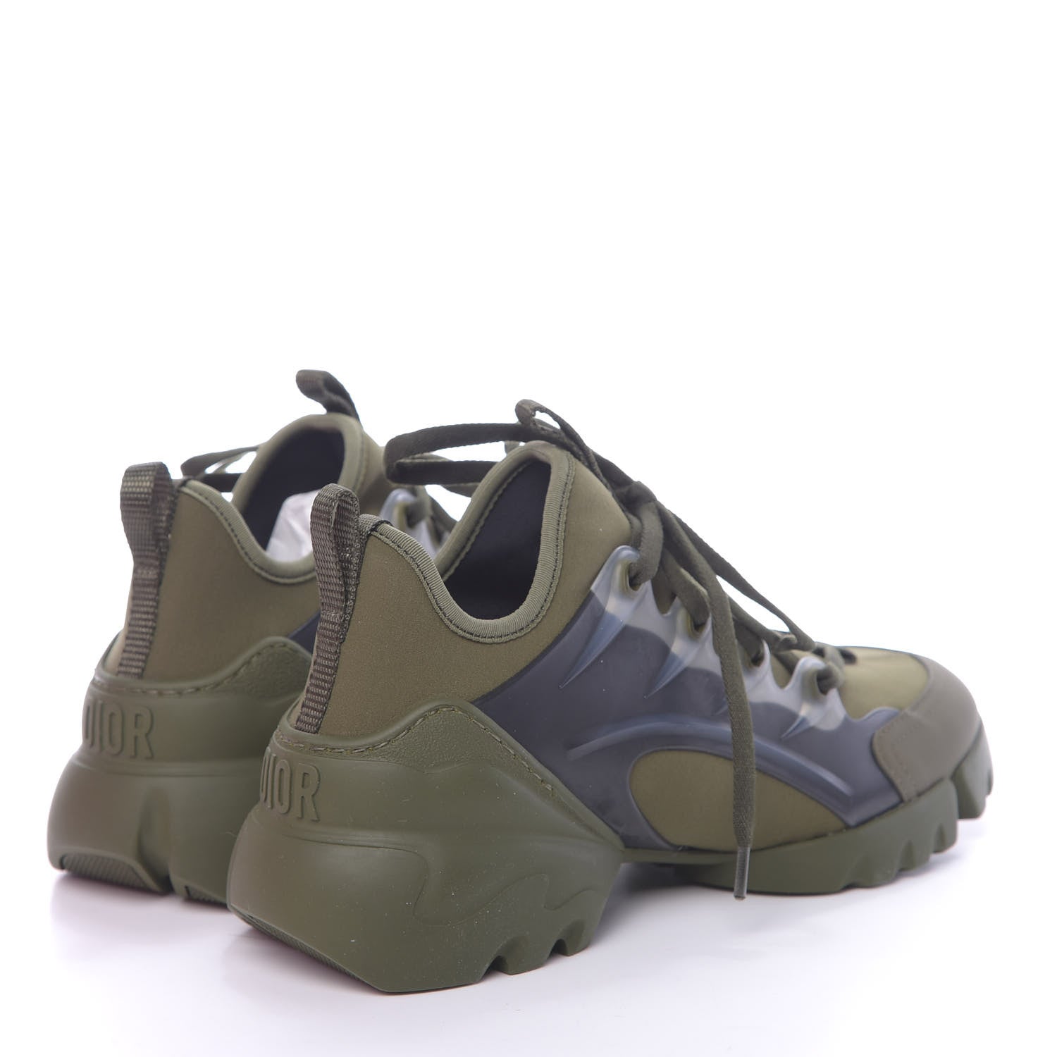 Christian Dior Neoprene Rubber Womens D-Connect Sneakers 35.5 Kaki 4 of 8