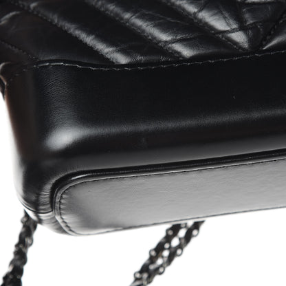 Chanel Aged Calfskin Chevron Quilted Small Gabrielle Hobo So Black 12 of 13